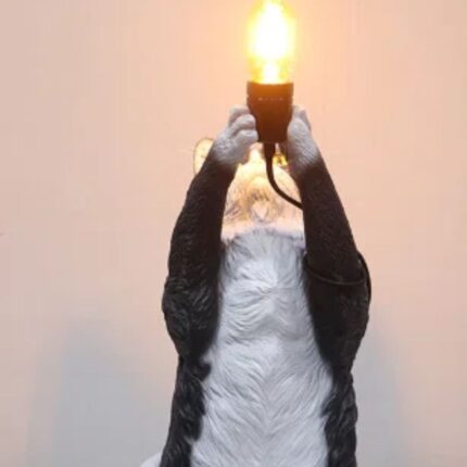 TRINX MAINE COON CAT LIGHT TABLE TOP LAMP STATUE BLACK