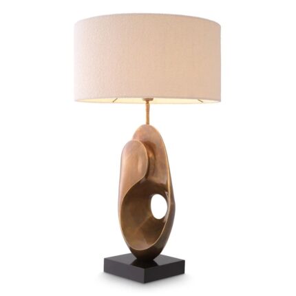 DANCONA TABLE LAMP AND SHADE VINTAGE BRASS
