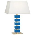 MONACO TABLE LAMP TURQUOISE AND WHITE