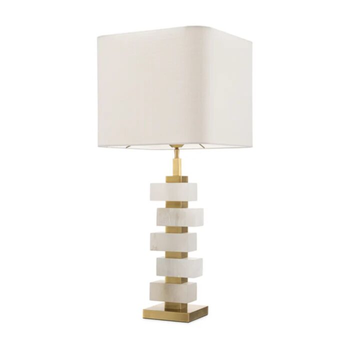 AMBER TABLE LAMP BRASS