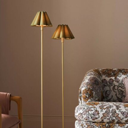 POLLY SCALLOPED SHADED METAL FLOOR LAMP