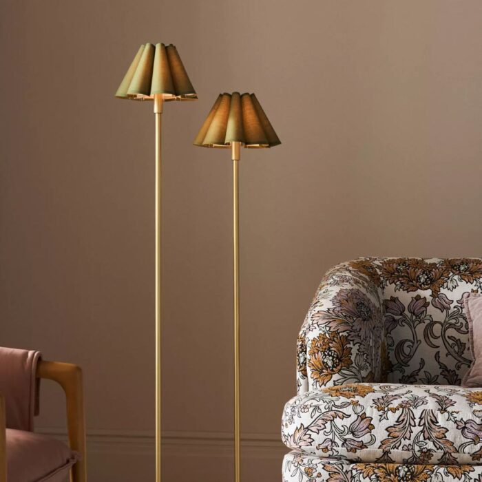 POLLY SCALLOPED SHADED METAL FLOOR LAMP