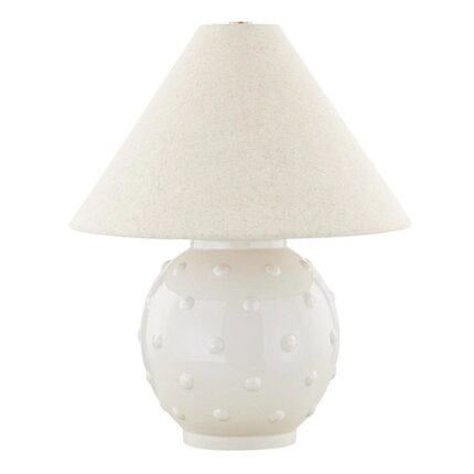 ANNABELLE 1 LIGHT TABLE LAMP AGED BRASS AND CERAMIC GLASS IVORY