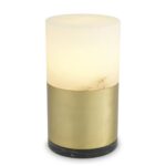 MCLEAN MARBLE TABLE LAMP 20 CM ALABASTER AND ANTIQUE BRASS