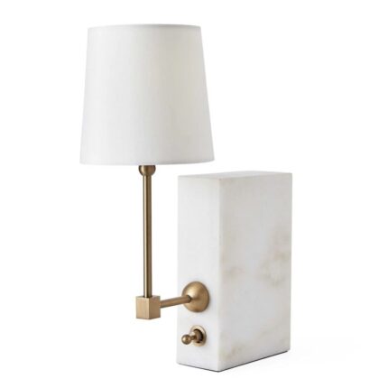BLACK LABEL ON A SHELF MINI LAMP WHITE MARBLE/BRASS