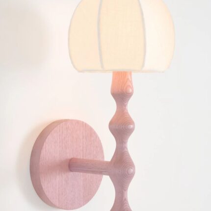 LALA REIMAGINED WOOD SHADED SCONCE PINK