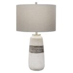 COMANCHE CRACKLE TABLE LAMP WHITE