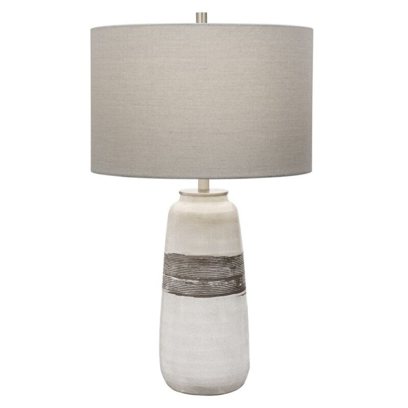 COMANCHE CRACKLE TABLE LAMP WHITE