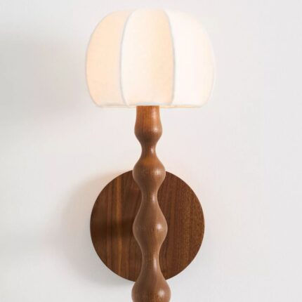 LALA REIMAGINED WOOD SHADED SCONCE BROWN