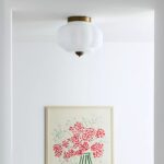 THE ELOISE SCALLOP MILK GLASS FLUSH MOUNT CEILING LIGHT WHITE