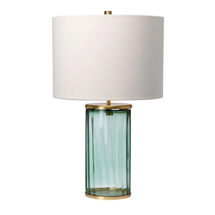 RENO TABLE LAMP GREEN AGED BRASS