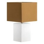 SMALL TABLE LAMP RECTANGULAR GESSO
