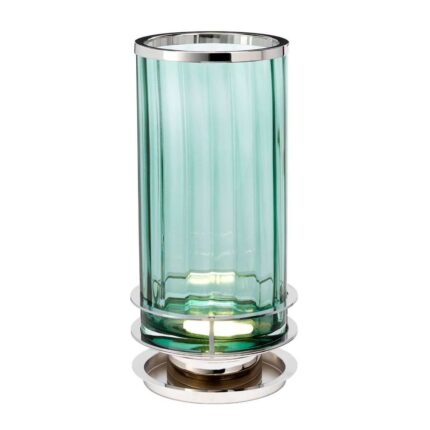 ARNO TABLE LAMP GREEN POLISHED NICKEL