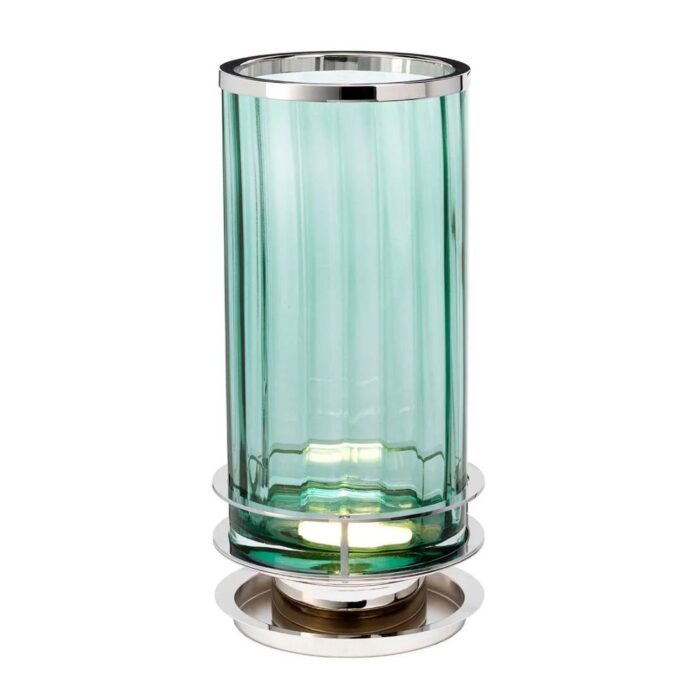 ARNO TABLE LAMP GREEN POLISHED NICKEL