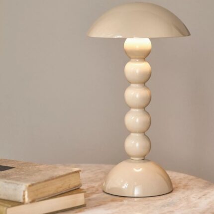 BOBBIN LED CORDLESS RECHARGEABLE TABLE LAMP BEIGE
