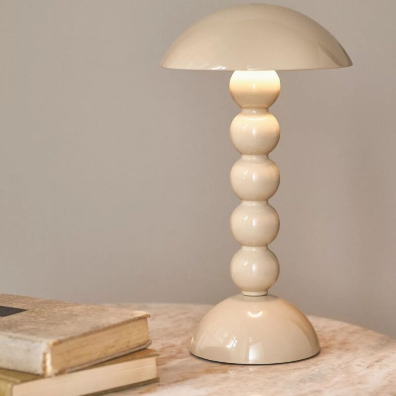 BOBBIN LED CORDLESS RECHARGEABLE TABLE LAMP BEIGE