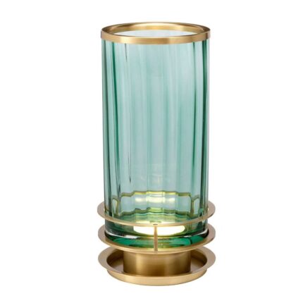 ARNO TABLE LAMP GREEN AGED BRASS