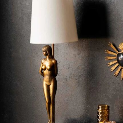 BRASS LADY TABLE LAMP