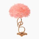 FEATHER TABLE LAMP NORDIC STYLE SPIRAL PINK