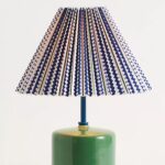 THE ELOISE SCALLOP MILK GLASS TABLE LAMP GREEN BLACK