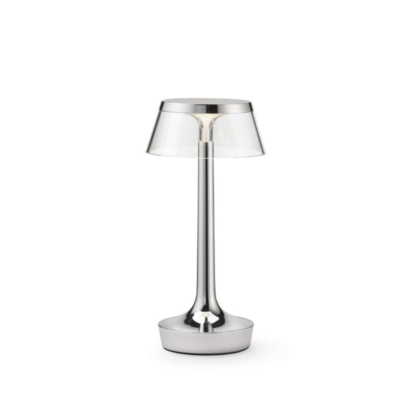 BON JOUR UNPLUGGED TABLE LAMP CHROME