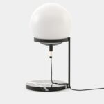 BALLOON LUXURY MARBLE TABLE LAMP WITH SPHERICAL GLASS SHADE