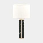NERO MARQUINA POLISHED MARBLE TABLE LAMP