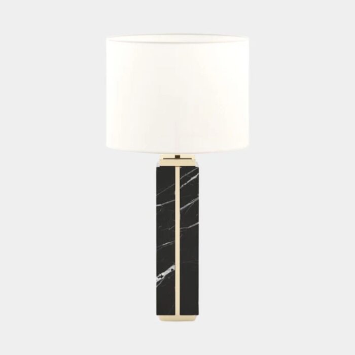 NERO MARQUINA POLISHED MARBLE TABLE LAMP