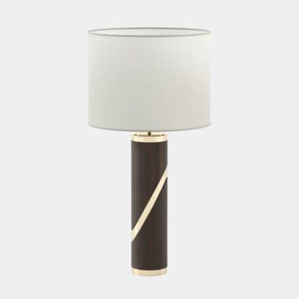SMOKED EUCALYPTUS CYLINDRICAL TABLE LAMP