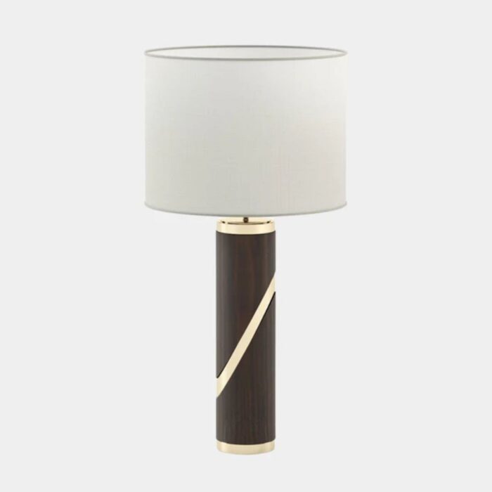 SMOKED EUCALYPTUS CYLINDRICAL TABLE LAMP