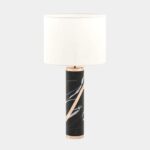 NERO MARQUINA MARBLE CYLINDRICAL TABLE LAMP