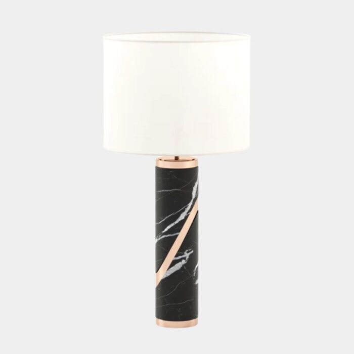 NERO MARQUINA MARBLE CYLINDRICAL TABLE LAMP