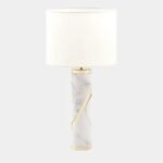 CARRARA MARBLE CYLINDRICAL LUXURY TABLE LAMP