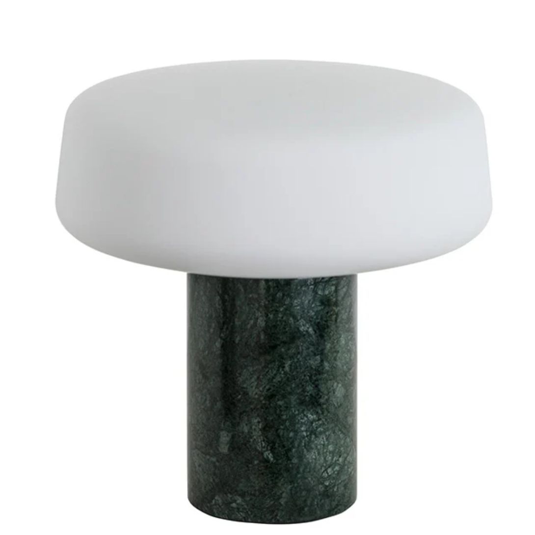 1 TERENCE WOODGATE SOLID TABLE LIGHT SMALL SERPENTINE GREEN MARBLE
