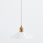 PAINTED LEAF GLASS PENDANT WHITE