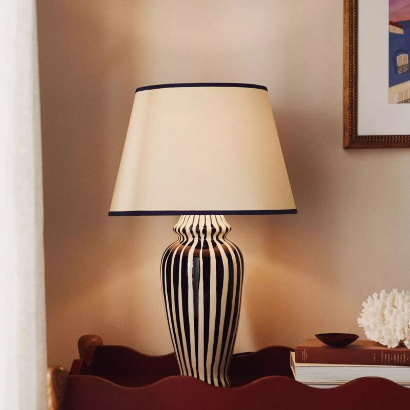 POOKY THE LOTTIE STRIPED CERAMIC TABLE LAMP
