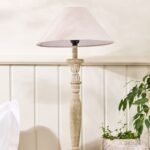 GREY WASH CANDLESTICK LAMP