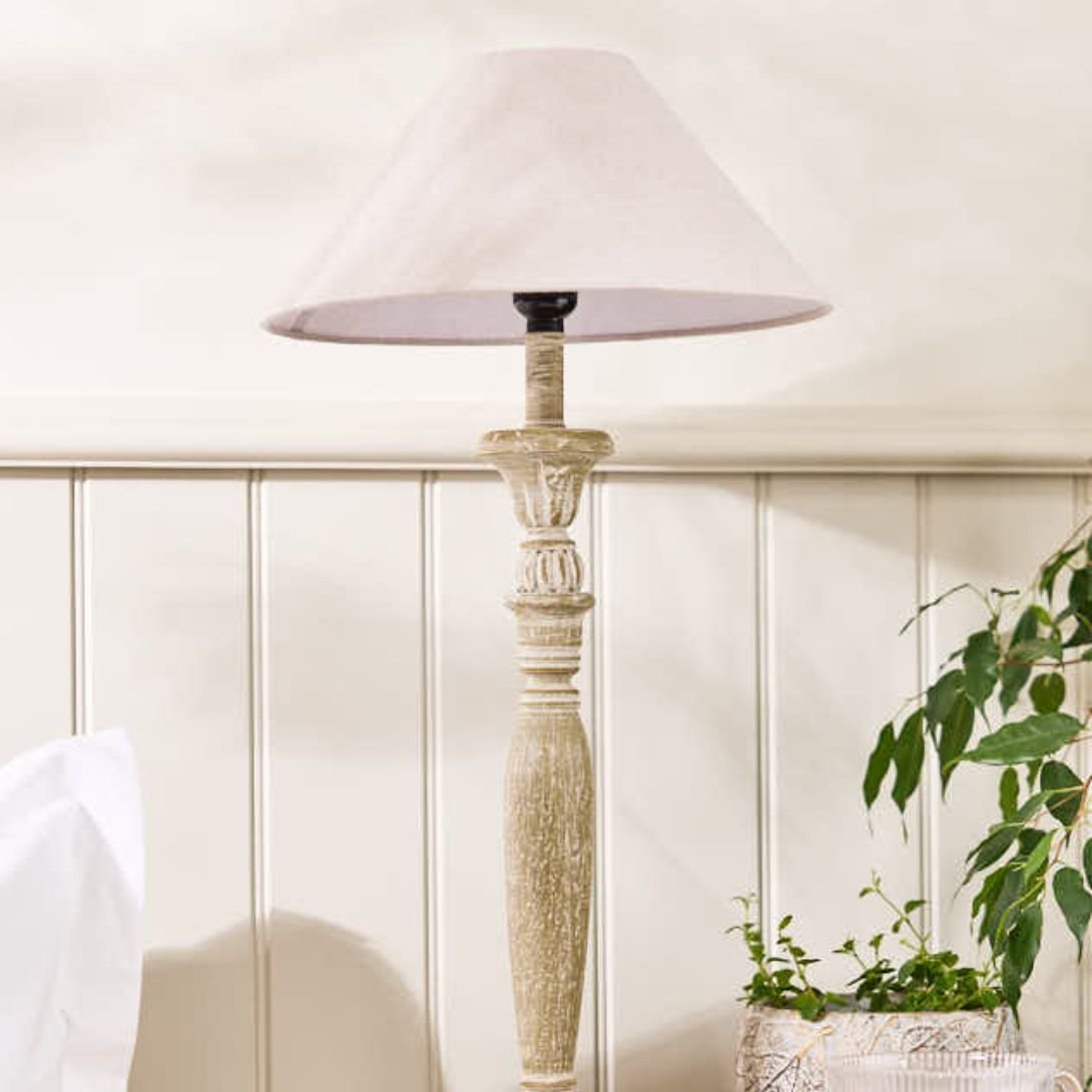 1 GREY WASH CANDLESTICK LAMP