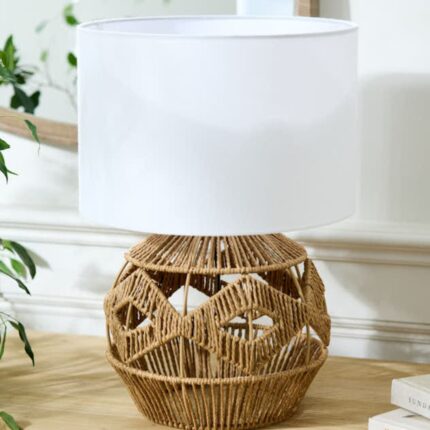 GEOMETRIC WOVEN ROPE LAMP