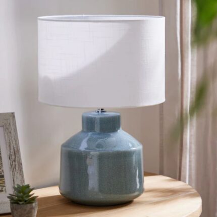 ZENITH BLUE CRACKLED GLAZE LAMP