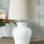 GLAZED WHITE POT LAMP