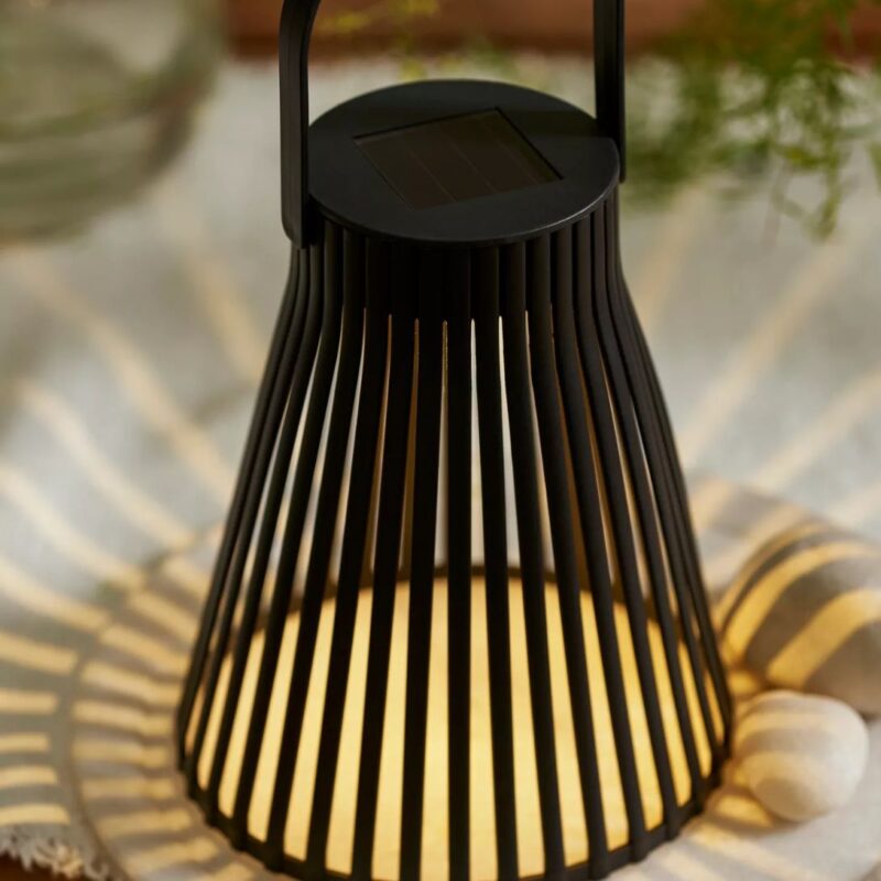 CONE SOLAR LANTERN BLACK