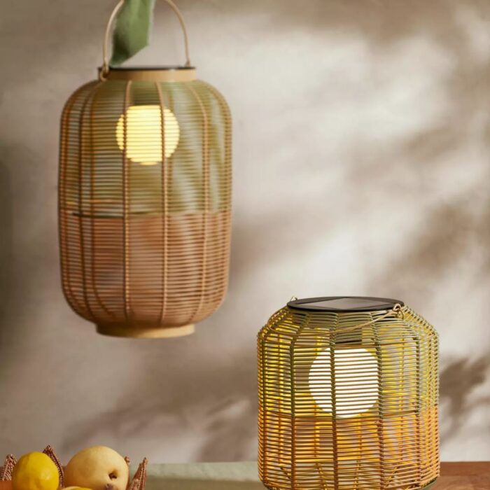 TWO TONE ROPE SOLAR LANTERN