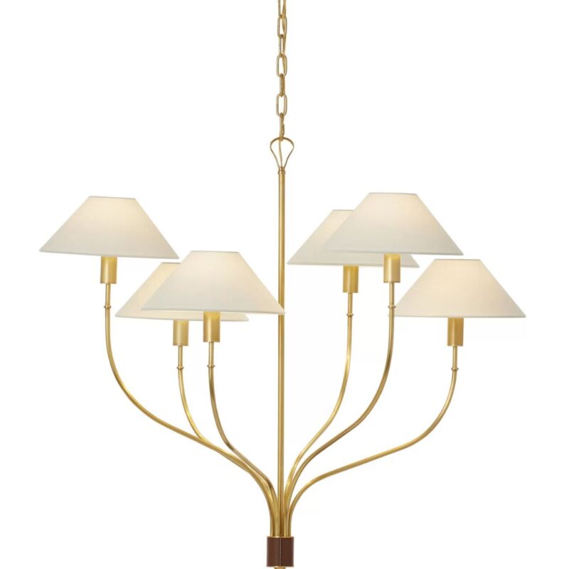 GRIFFIN LARGE STAGGERED TAIL SHADED CHANDELIER