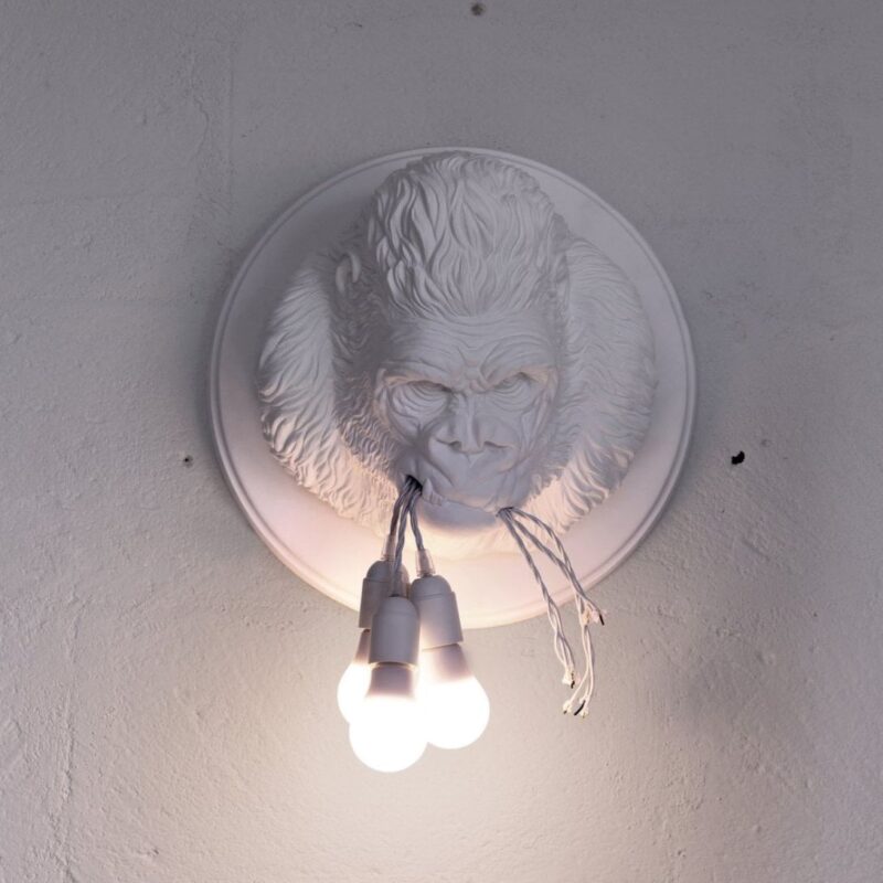 KARMAN UGO RILLA MATT WHITE CERAMIC WALL LIGHT