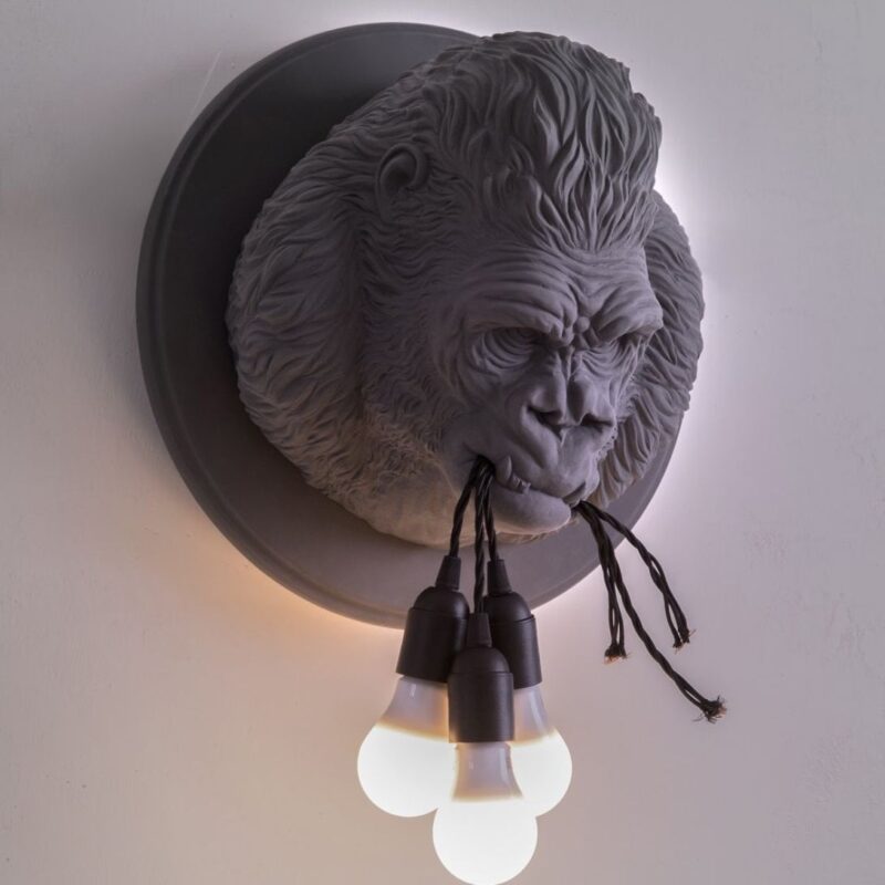 KARMAN UGO RILLA MATT GREY CERAMIC WALL LIGHT