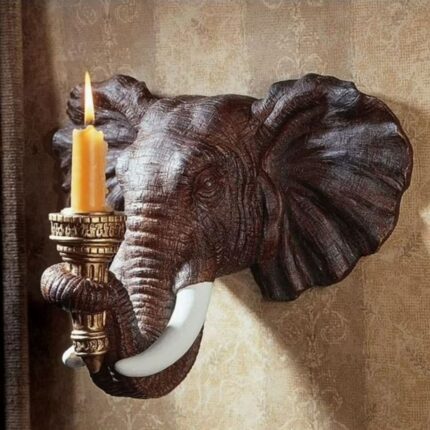 DESIGN TOSCANO ELEPHANT SCULPTURAL WALL SCONCE