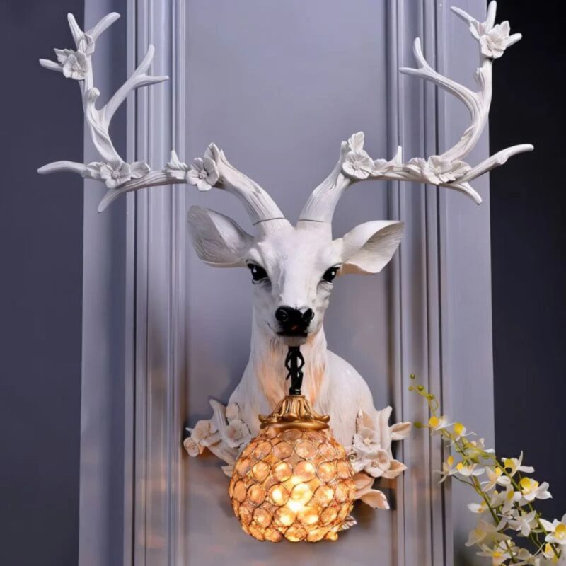 DEER HEAD WALL LAMP
