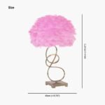 FEATHER TABLE LAMP NORDIC STYLE SPIRAL ROSE RED