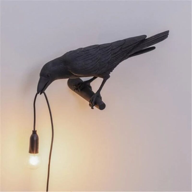 UNIQUE LED BIRD LAMP AND DECOR YEDWO HOME BLACK WALL LAMP RIGHT